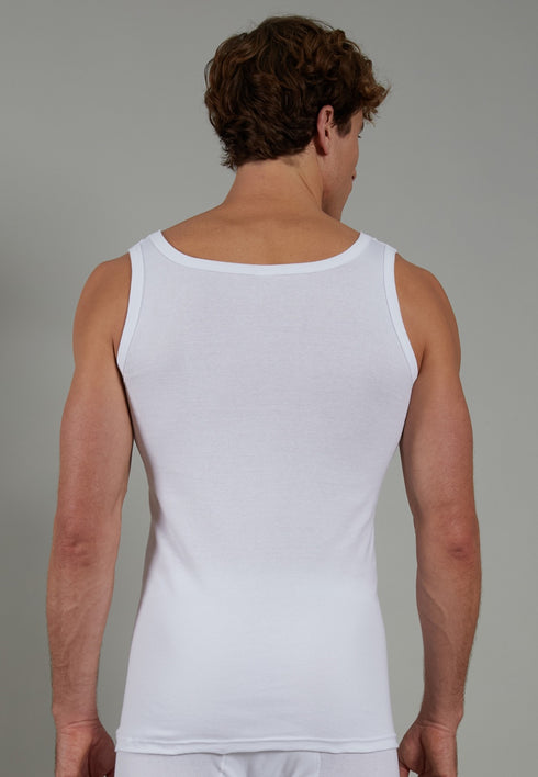 CECEBA Men’s Sleeveless Vest / Tank Top 2-Pack – Fine Rib